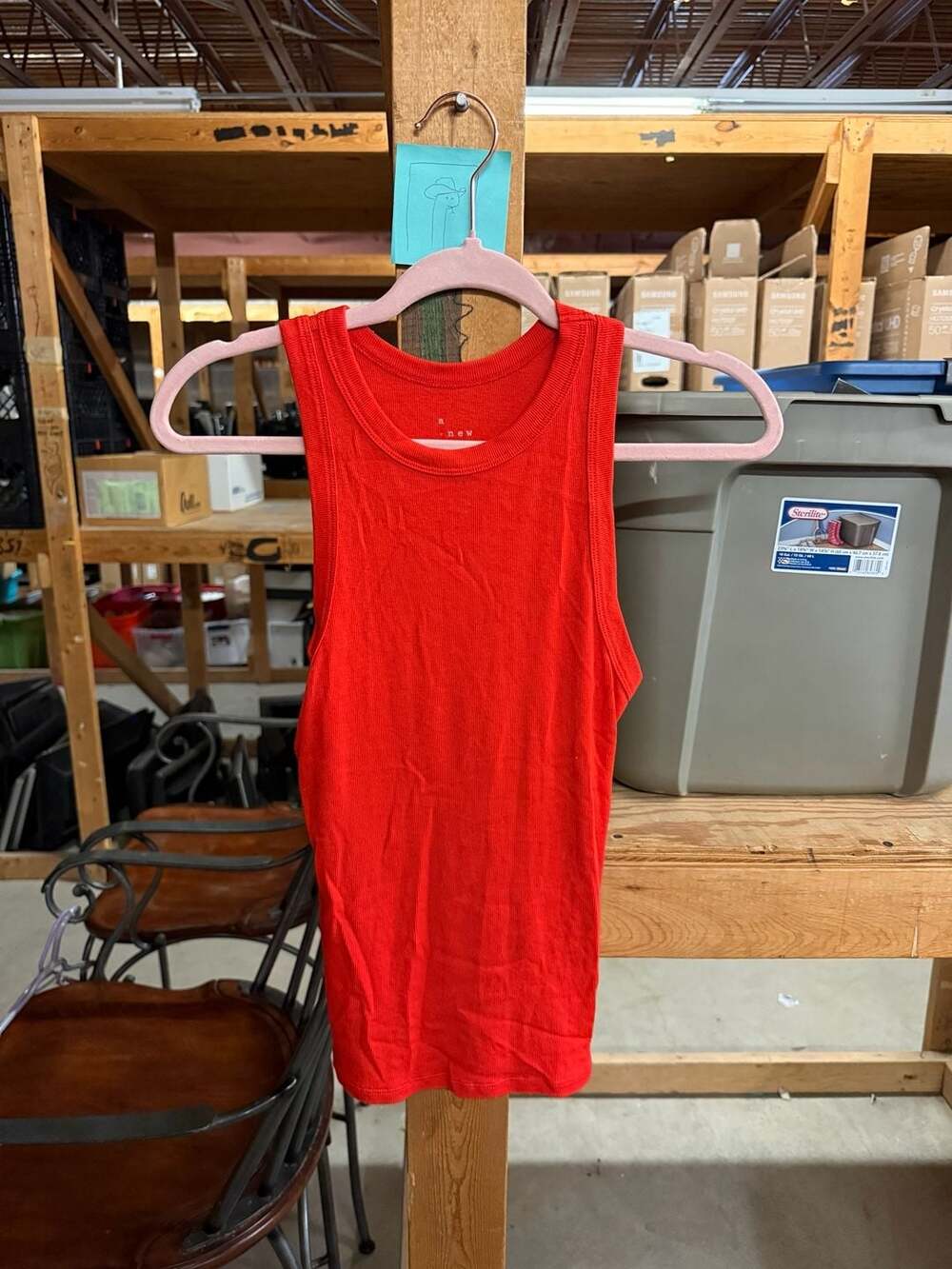 A New Day Tank Top Size M Red Ribbed Sleeveless